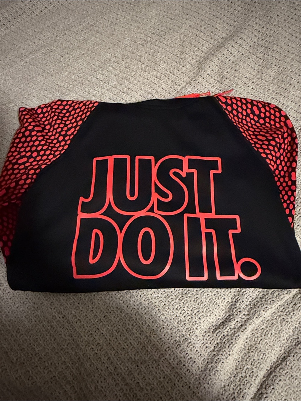 Nike Black Pullover with Red Graphic and Red Dot Sleeves
